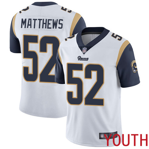 Los Angeles Rams Limited White Youth Clay Matthews Road Jersey NFL Football 52 Vapor Untouchable